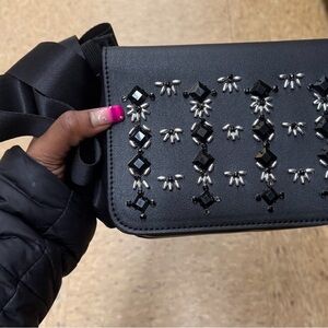 Torrid Black and Silver Embellished Crossbody Bag